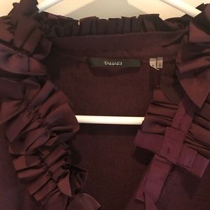 Ruffle Detail Merino Wool Sweater Top